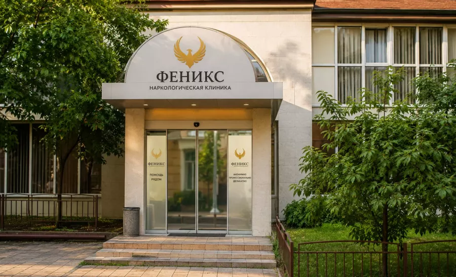 Вход в наркологическую клинику «Феникс» в Чайковском